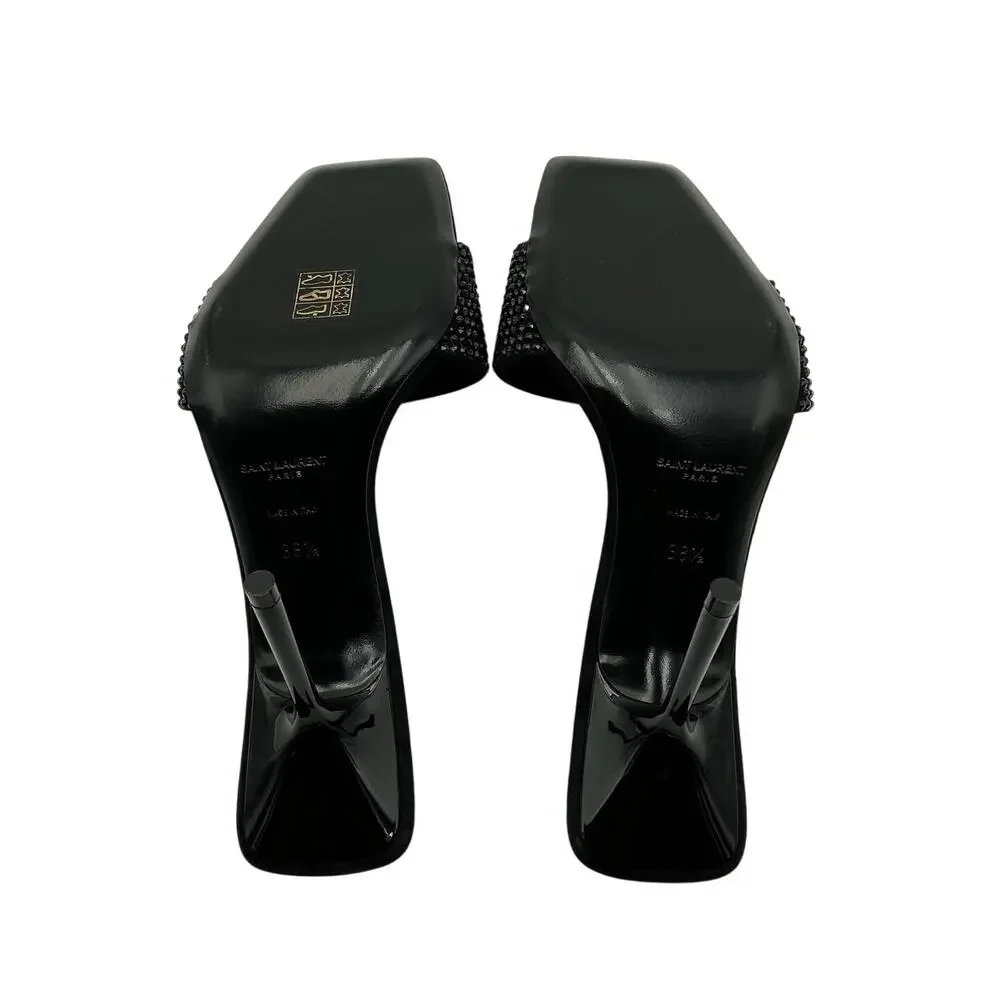 Saint Laurent Embellished Black Lucky Evening Mules Size 38.5 EU / US 8.5 - Picture 4 of 4